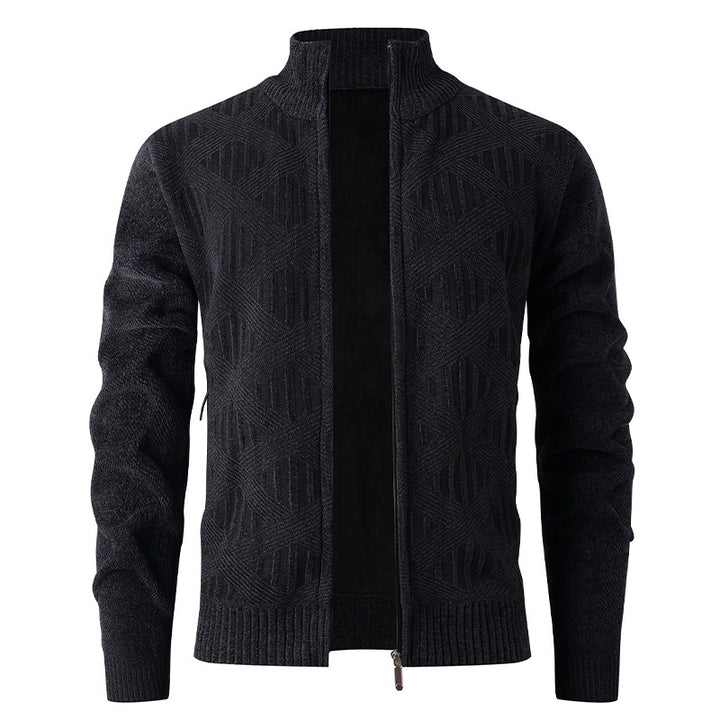 Herren cardigan med strukturerad design och modern dragkedja Mirla-Eva Jonsson