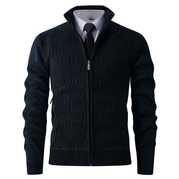 Herren cardigan med strukturerad design och modern dragkedja Mirla-Eva Jonsson