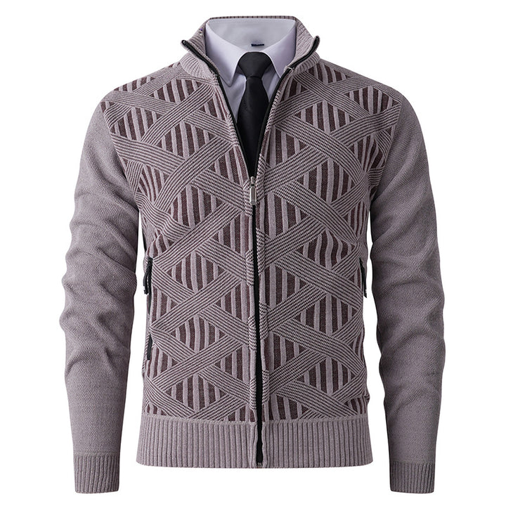 Herren cardigan med strukturerad design och modern dragkedja Mirla-Eva Jonsson