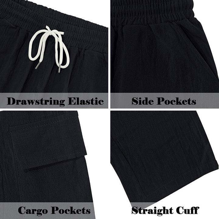 Herren cargo-byxor med elastisk midja och praktiska fickor Mirla-Eva Jonsson