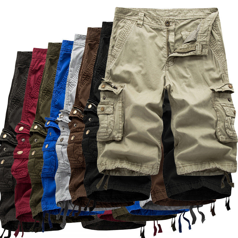 Herren cargoshorts med multifunktionella fickor och elastisk midja Mirla-Eva Jonsson
