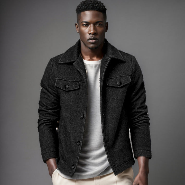 Herren casual fleece jacket with textured lining Mirla-Eva Jonsson