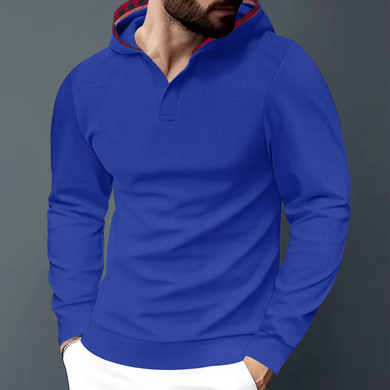 Herren casual hoodie shirt med strukturerad yta Mirla-Eva Jonsson