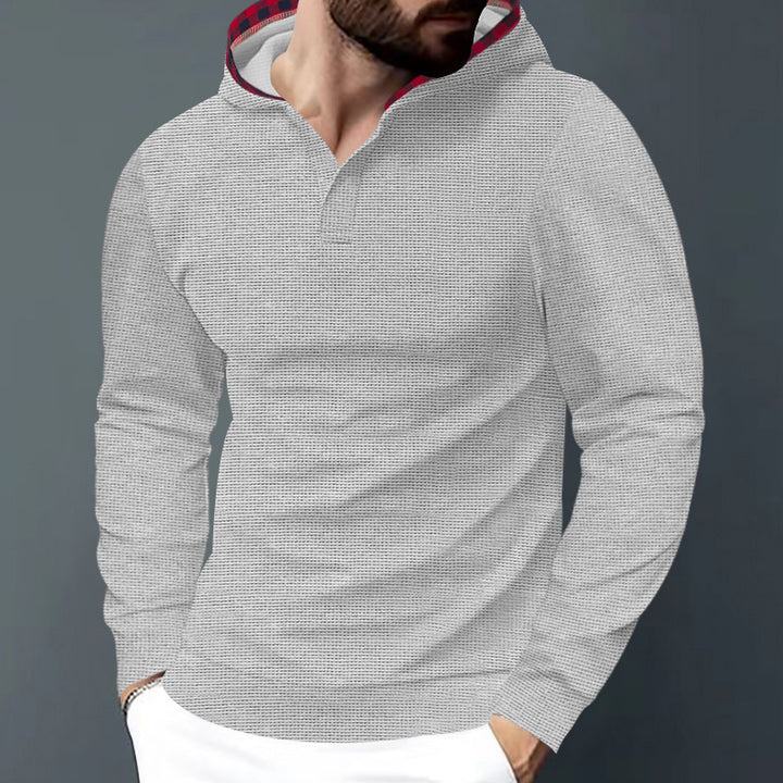 Herren casual hoodie shirt med strukturerad yta Mirla-Eva Jonsson