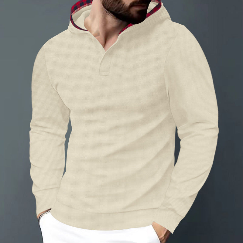 Herren casual hoodie shirt med strukturerad yta Mirla-Eva Jonsson
