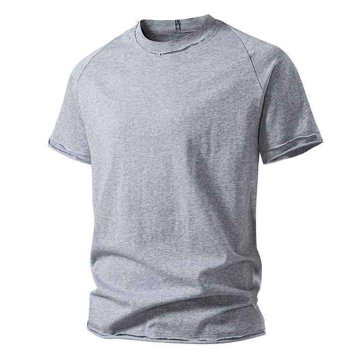Herren casual kortärmad t-shirt med moderiktig skärning och andningsbar bomull Mirla-Eva Jonsson