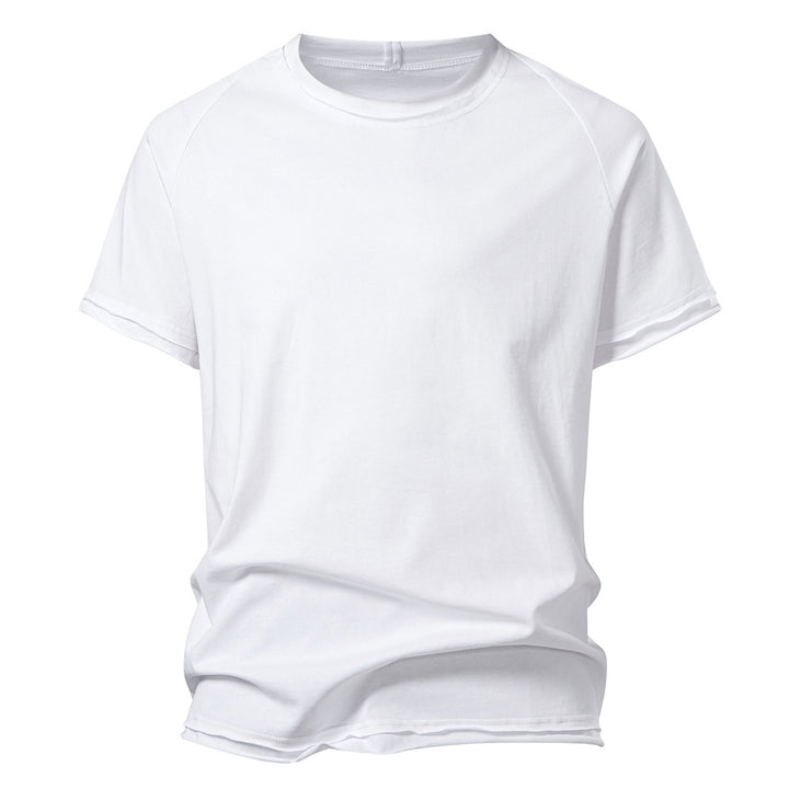 Herren casual kortärmad t-shirt med moderiktig skärning och andningsbar bomull Mirla-Eva Jonsson