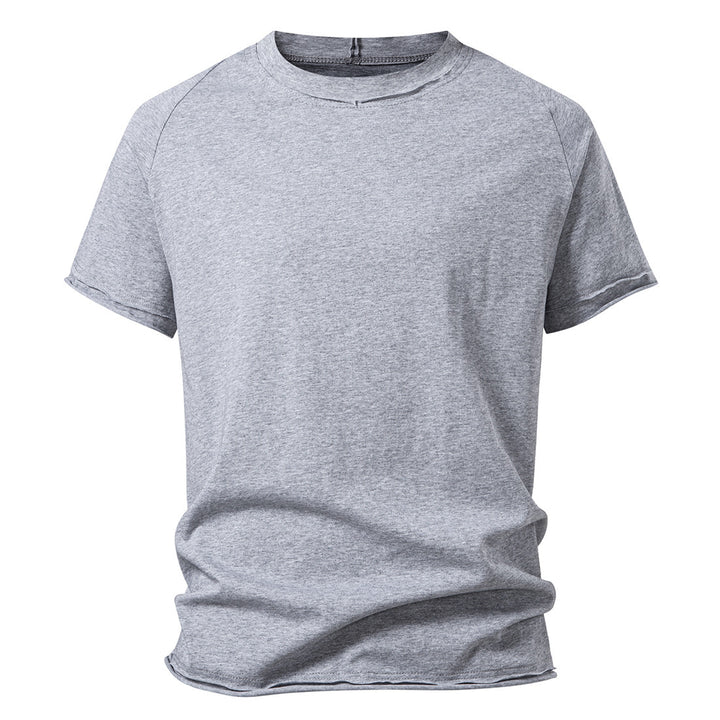 Herren casual kortärmad t-shirt med moderiktig skärning och andningsbar bomull Mirla-Eva Jonsson
