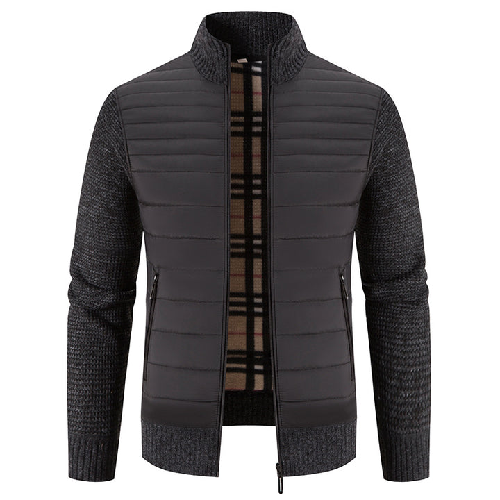 Herren casual quilted jacket with knitted sleeves Mirla-Eva Jonsson