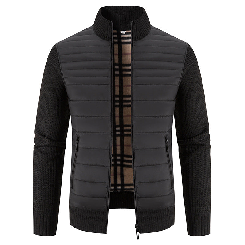 Herren casual quilted jacket with knitted sleeves Mirla-Eva Jonsson