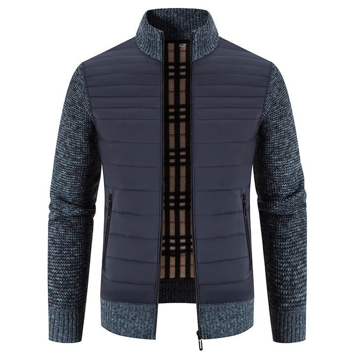 Herren casual quilted jacket with knitted sleeves Mirla-Eva Jonsson
