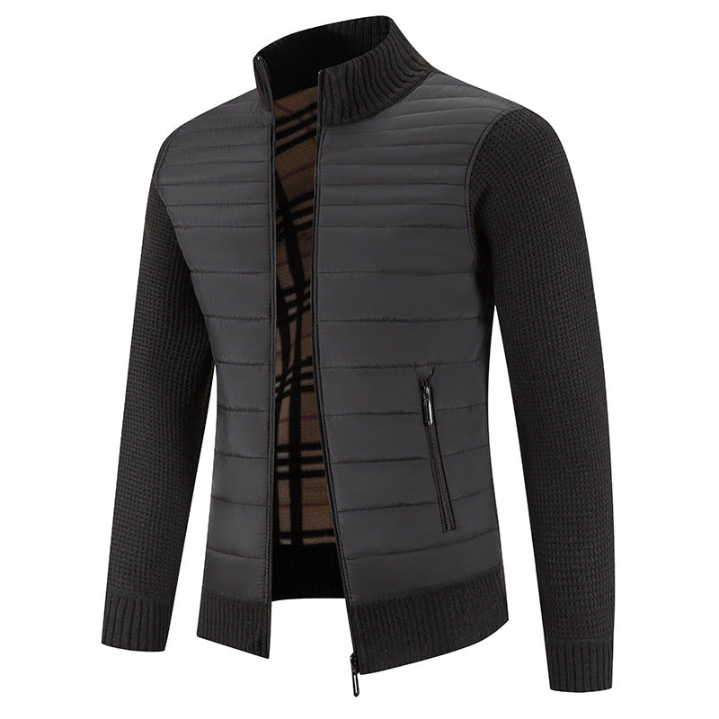 Herren casual quilted jacket with knitted sleeves Mirla-Eva Jonsson