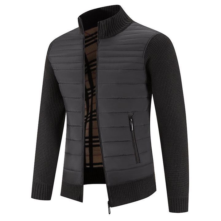 Herren casual quilted jacket with knitted sleeves Mirla-Eva Jonsson