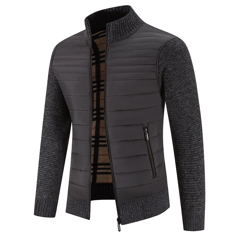 Herren casual quilted jacket with knitted sleeves Mirla-Eva Jonsson