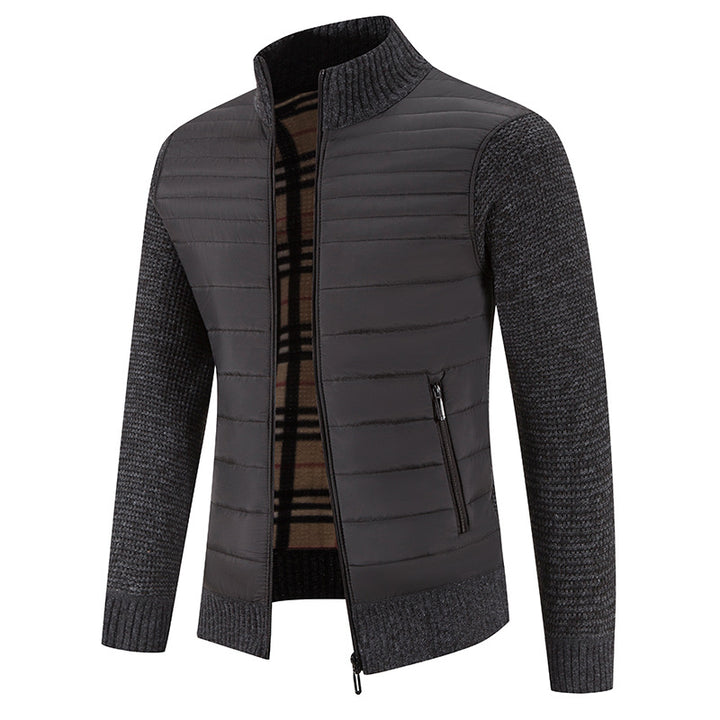 Herren casual quilted jacket with knitted sleeves Mirla-Eva Jonsson