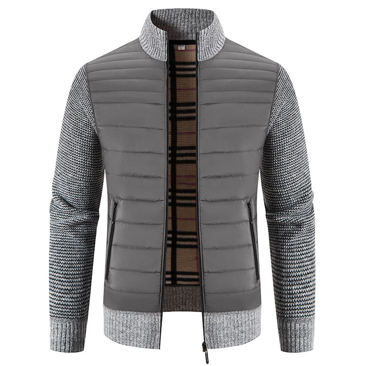 Herren casual quilted jacket with knitted sleeves Mirla-Eva Jonsson