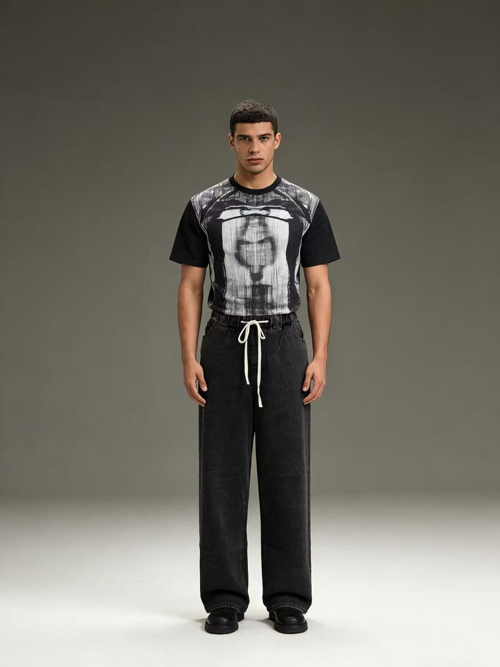 Herren casual sweatshirt with graphic print and raglan sleeves Mirla-Eva Jonsson