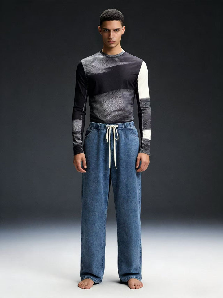 Herren casual sweatshirt with graphic print and raglan sleeves Mirla-Eva Jonsson