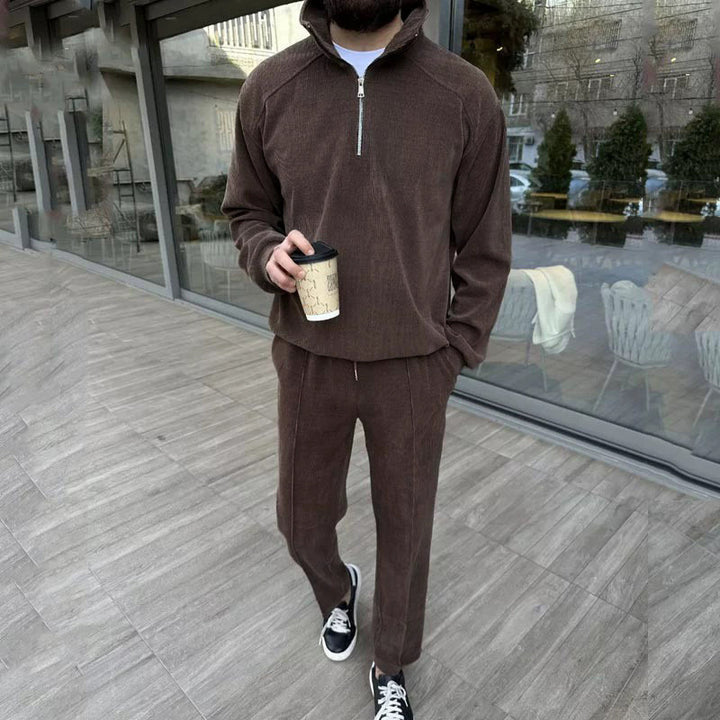 Herren casual zip-up sweater med matchande joggingbyxor Mirla-Eva Jonsson