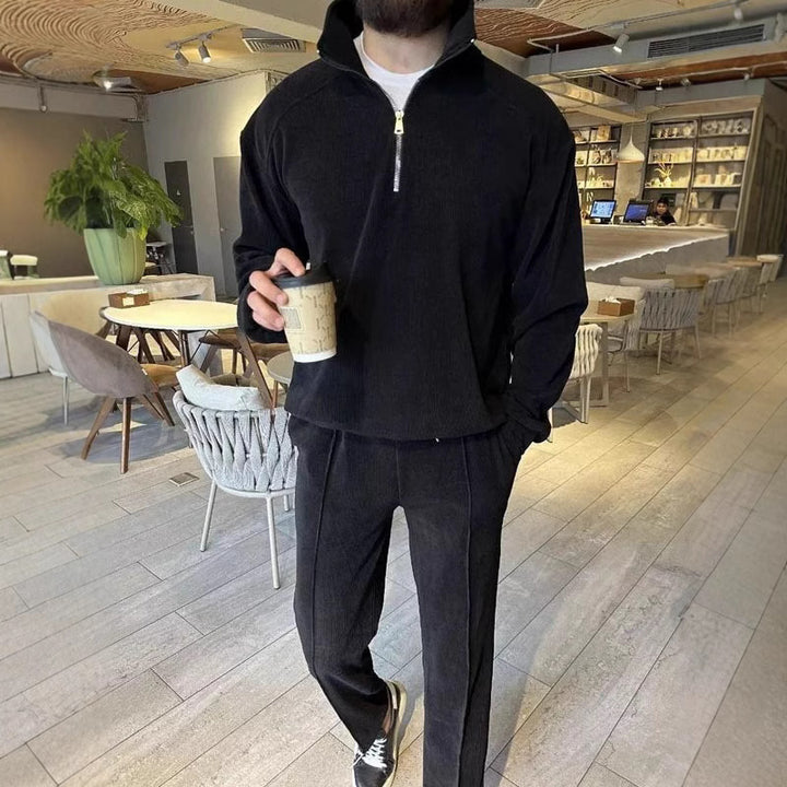 Herren casual zip-up sweater med matchande joggingbyxor Mirla-Eva Jonsson