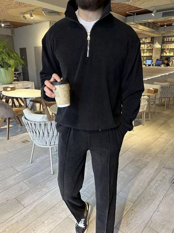 Herren casual zip-up sweater med matchande joggingbyxor Mirla-Eva Jonsson