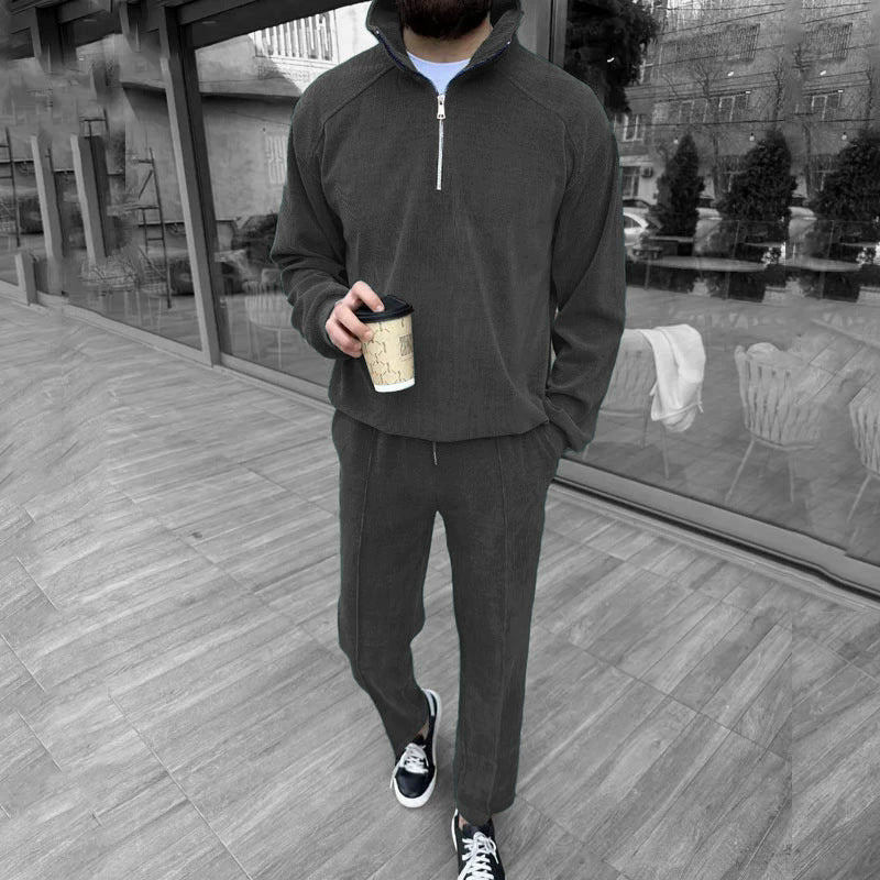 Herren casual zip-up sweater med matchande joggingbyxor Mirla-Eva Jonsson
