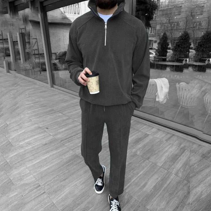 Herren casual zip-up sweater med matchande joggingbyxor Mirla-Eva Jonsson