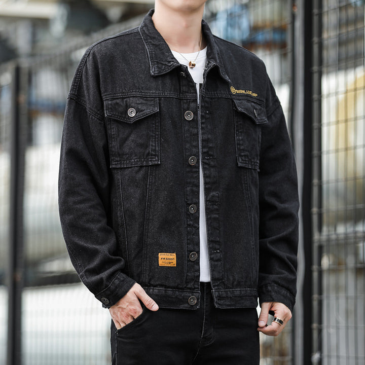Herren denimjacka i avslappnad stil med funktionella fickor och robust design Mirla-Eva Jonsson