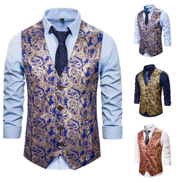 Herren elegant brokad-väst i lyxig design Eva Jonsson-Eva Jonsson