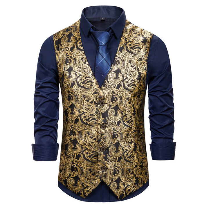 Herren elegant brokad-väst i lyxig design Eva Jonsson-Eva Jonsson