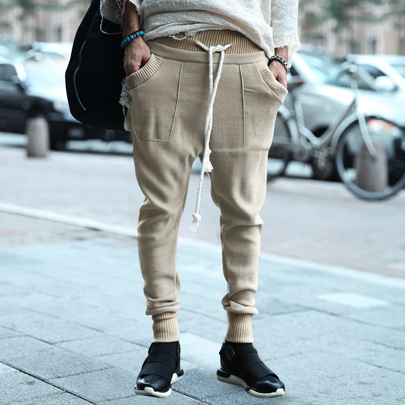 Herren elegant fritids-joggingbyxor med justerbar midja och djupa fickor Mirla-Eva Jonsson