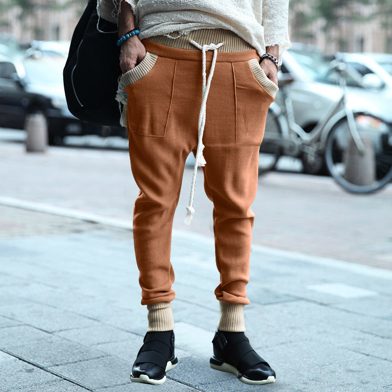 Herren elegant fritids-joggingbyxor med justerbar midja och djupa fickor Mirla-Eva Jonsson
