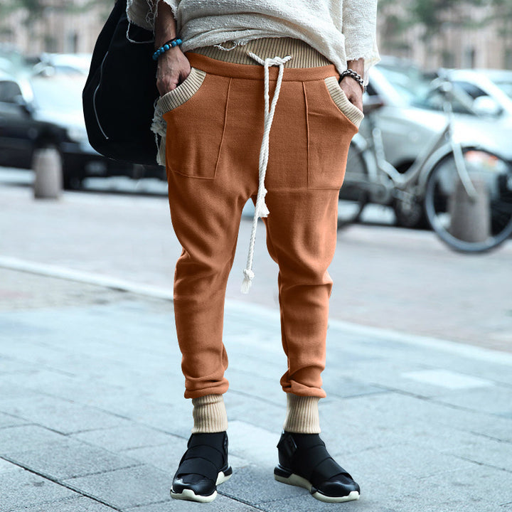 Herren elegant fritids-joggingbyxor med justerbar midja och djupa fickor Mirla-Eva Jonsson