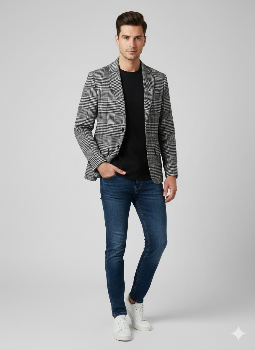 Herren elegant jacka i houndstooth-mönster Eva Jonsson-Eva Jonsson