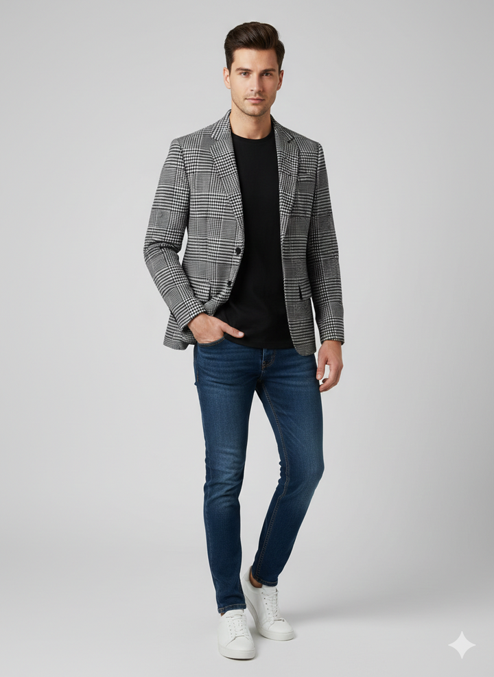 Herren elegant jacka i houndstooth-mönster Eva Jonsson-Eva Jonsson