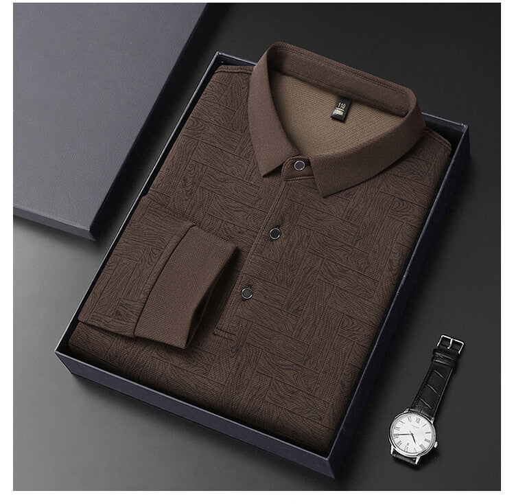 Herren elegant långärmad blus med strukturerad design Eva Jonsson-Eva Jonsson