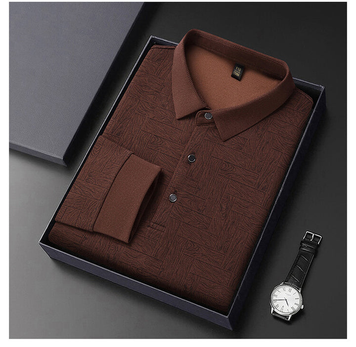 Herren elegant långärmad blus med strukturerad design Eva Jonsson-Eva Jonsson