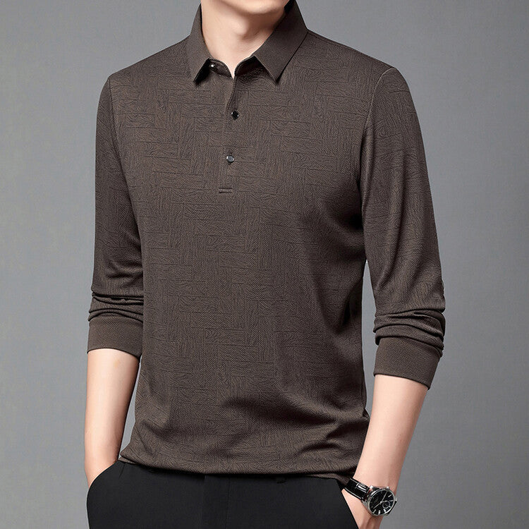 Herren elegant långärmad blus med strukturerad design Eva Jonsson-Eva Jonsson