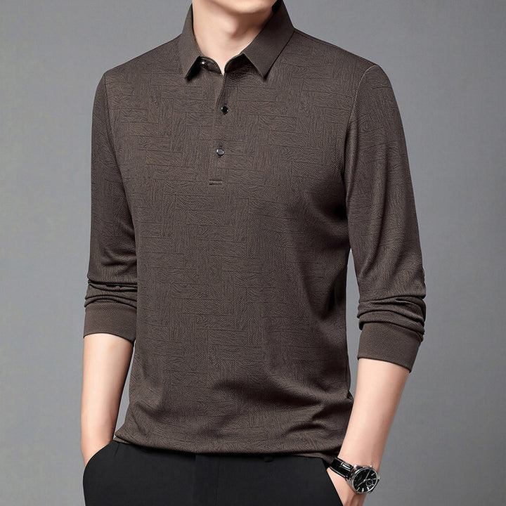 Herren elegant långärmad blus med strukturerad design Eva Jonsson-Eva Jonsson