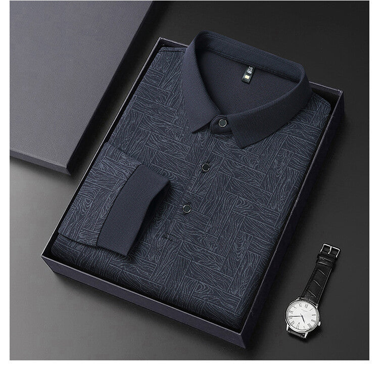 Herren elegant långärmad blus med strukturerad design Eva Jonsson-Eva Jonsson