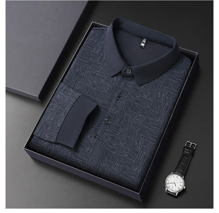 Herren elegant långärmad blus med strukturerad design Eva Jonsson-Eva Jonsson