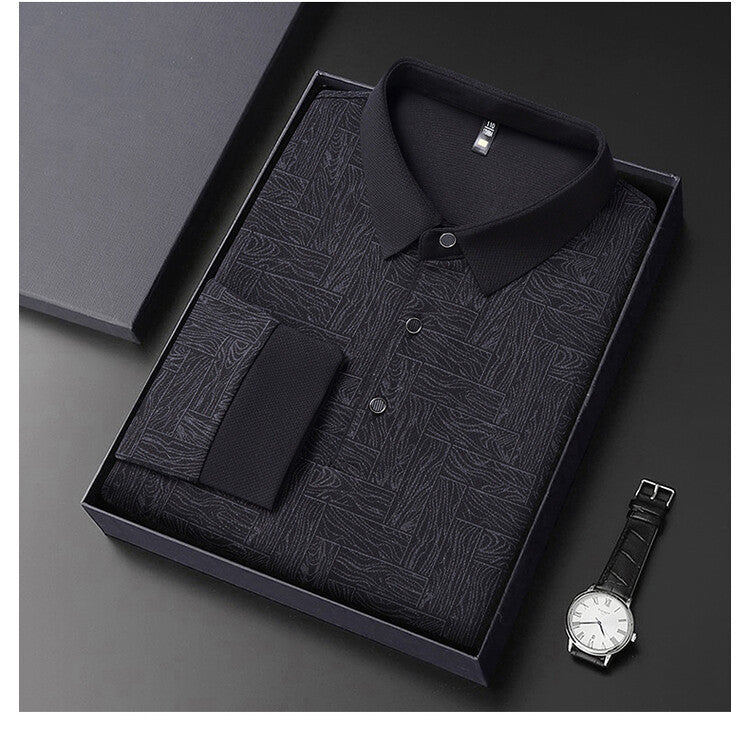 Herren elegant långärmad blus med strukturerad design Eva Jonsson-Eva Jonsson