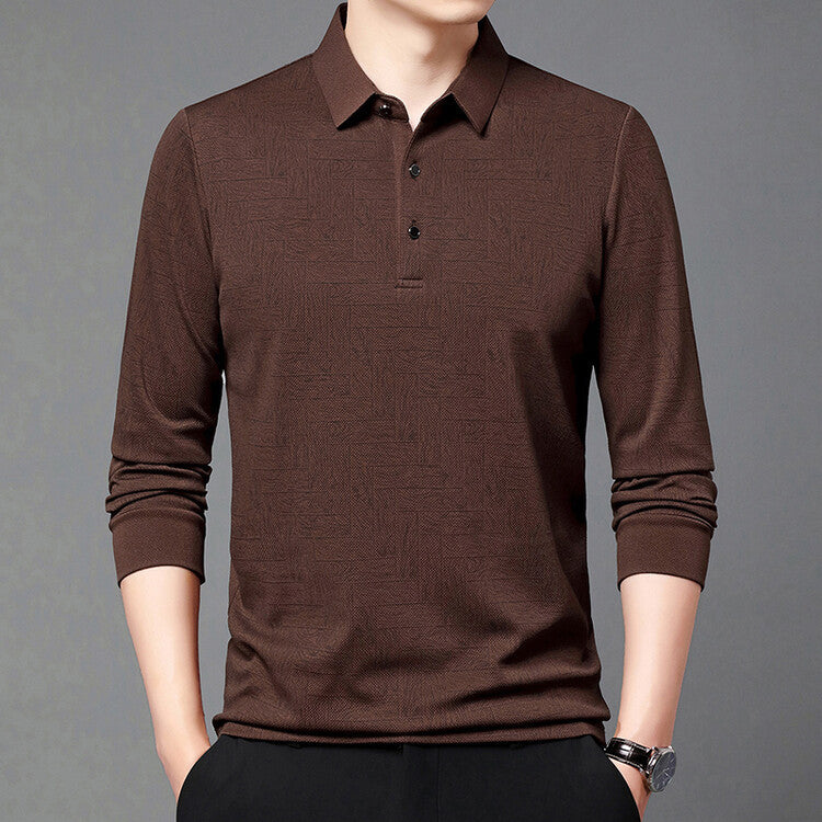 Herren elegant långärmad blus med strukturerad design Eva Jonsson-Eva Jonsson