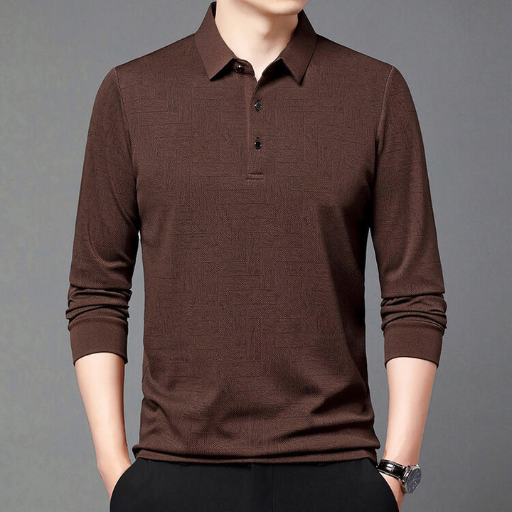 Herren elegant långärmad blus med strukturerad design Eva Jonsson-Eva Jonsson