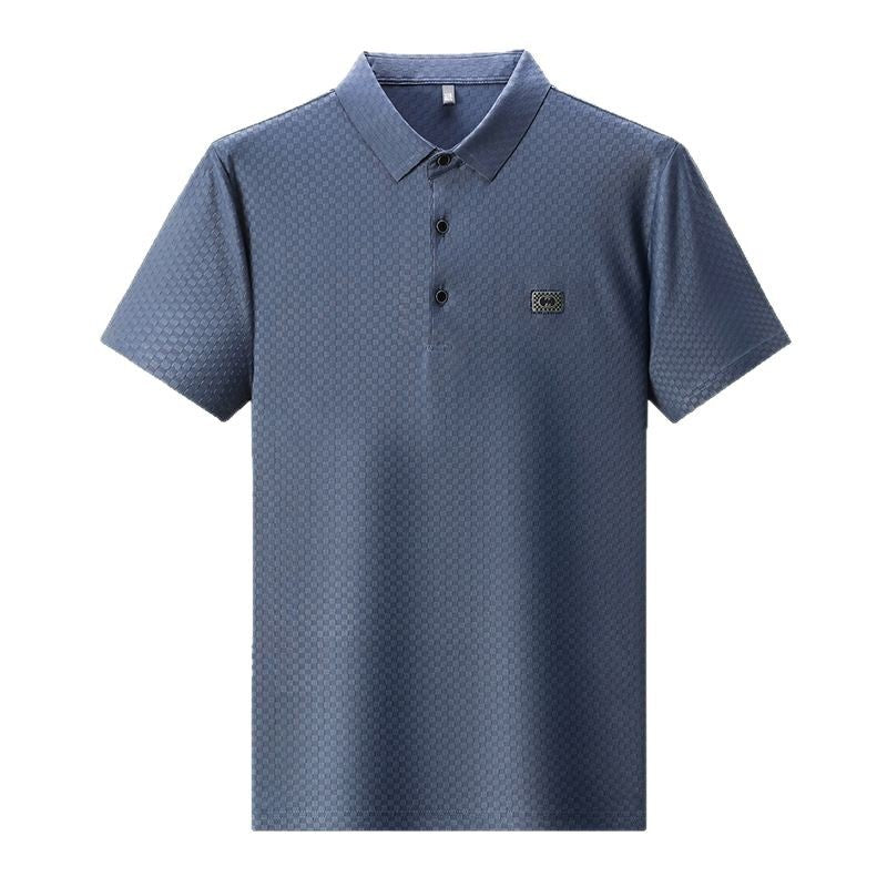 Herren elegant polo shirt med strukturerad yta och praktiska detaljer Mirla-Eva Jonsson