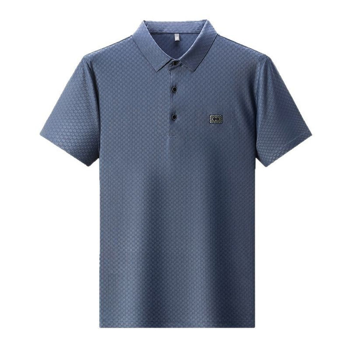 Herren elegant polo shirt med strukturerad yta och praktiska detaljer Mirla-Eva Jonsson