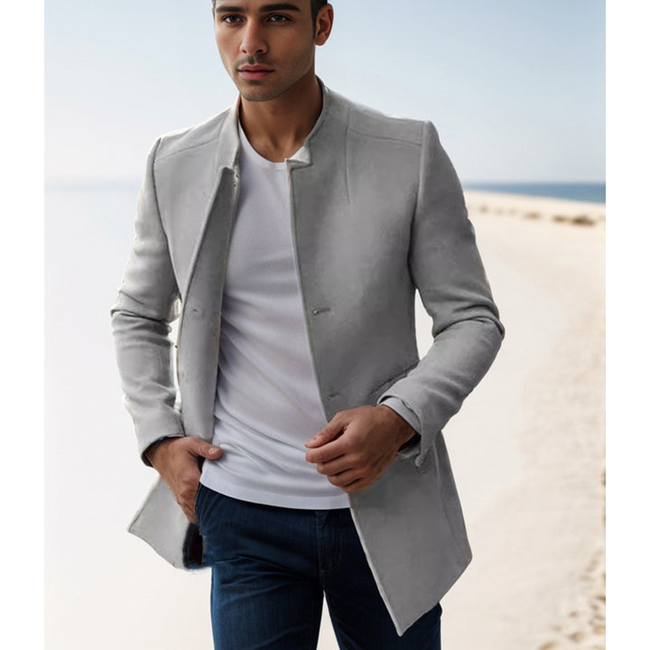 Herren elegant quilted jacket in modern cut with high collar Eva Jonsson-Eva Jonsson