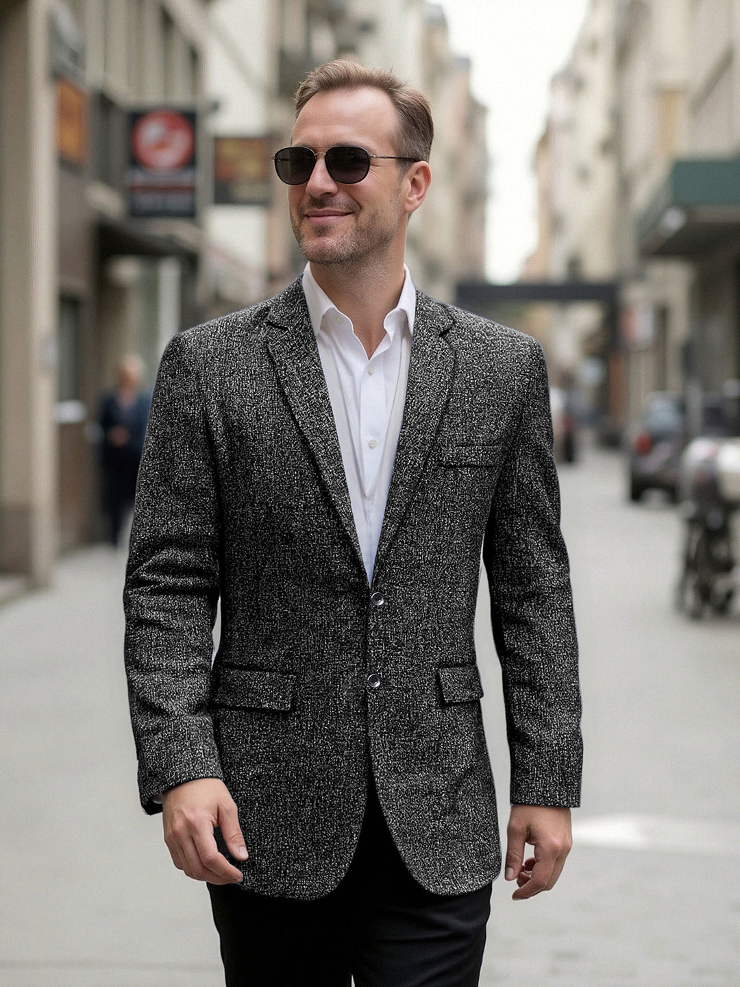 Herren elegant strukturerad fritidsblazer Mirla-Eva Jonsson