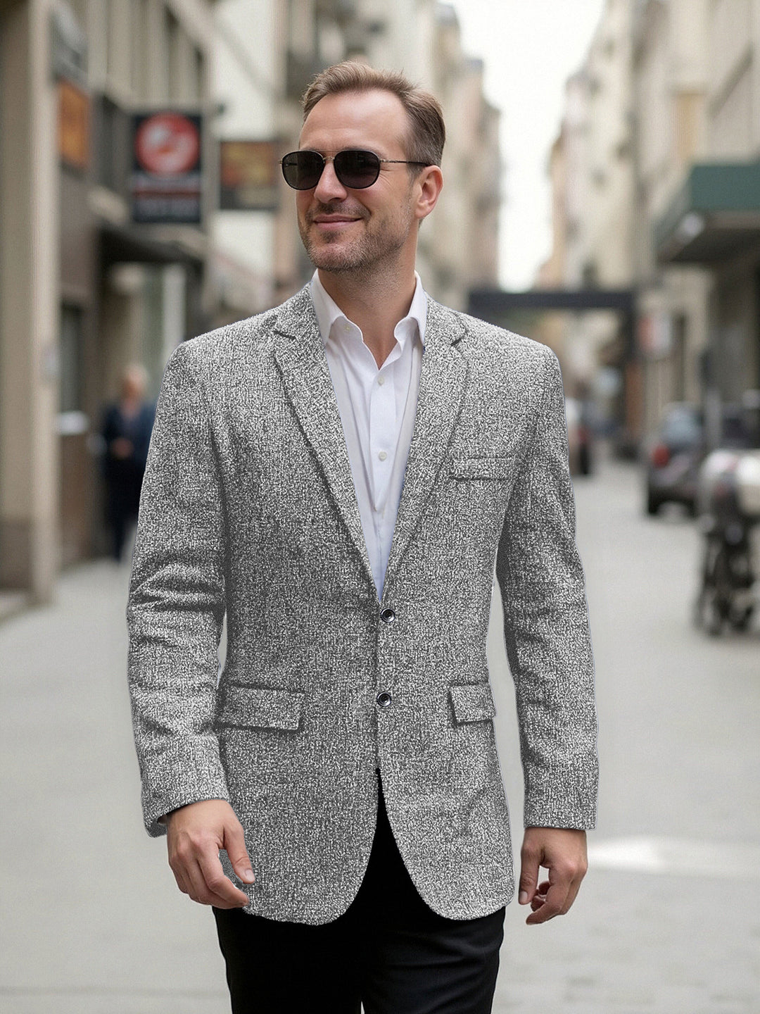 Herren elegant strukturerad fritidsblazer Mirla-Eva Jonsson