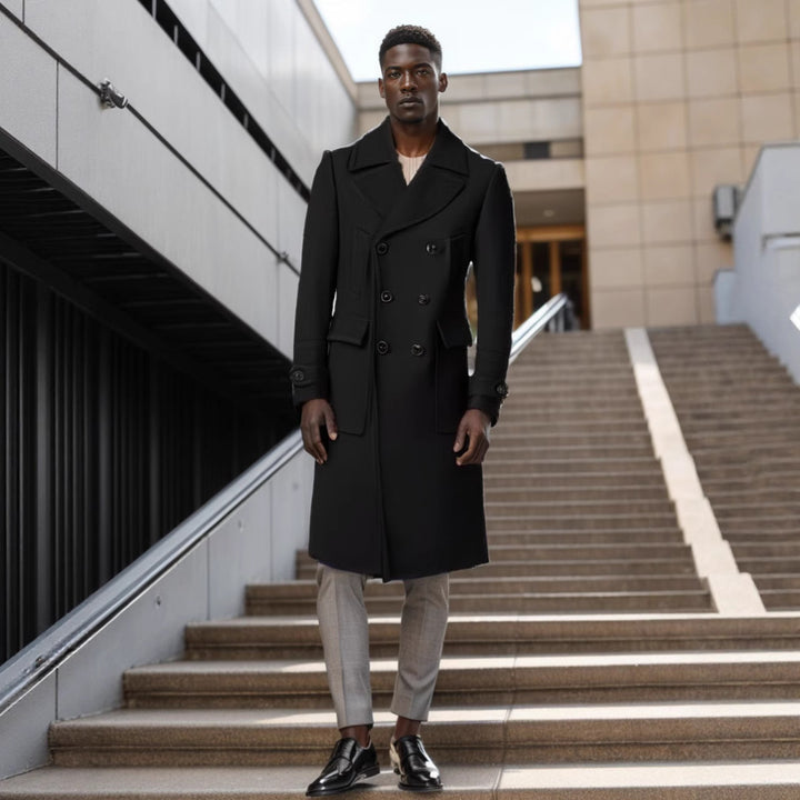 Herren elegant trench coat med dubbel knappslå Eva Jonsson-Eva Jonsson